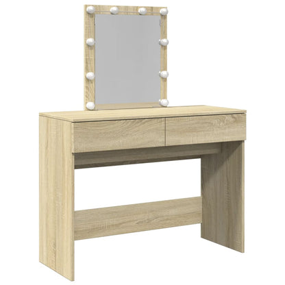 Sminkebord Sonoma Eik LED 100x40x130 cm