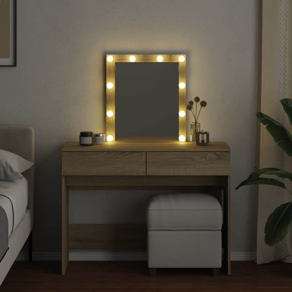 Sminkebord Sonoma Eik LED 100x40x130 cm