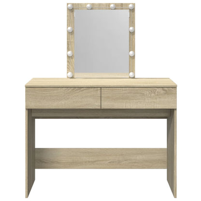 Sminkebord Sonoma Eik LED 100x40x130 cm