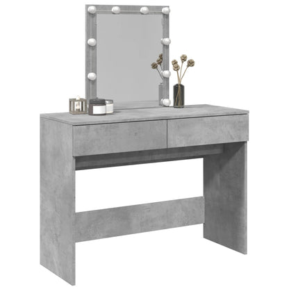 Sminkebord Betonggrå LED 100x40x130 cm