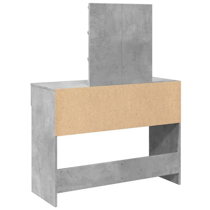 Sminkebord Betonggrå LED 100x40x130 cm