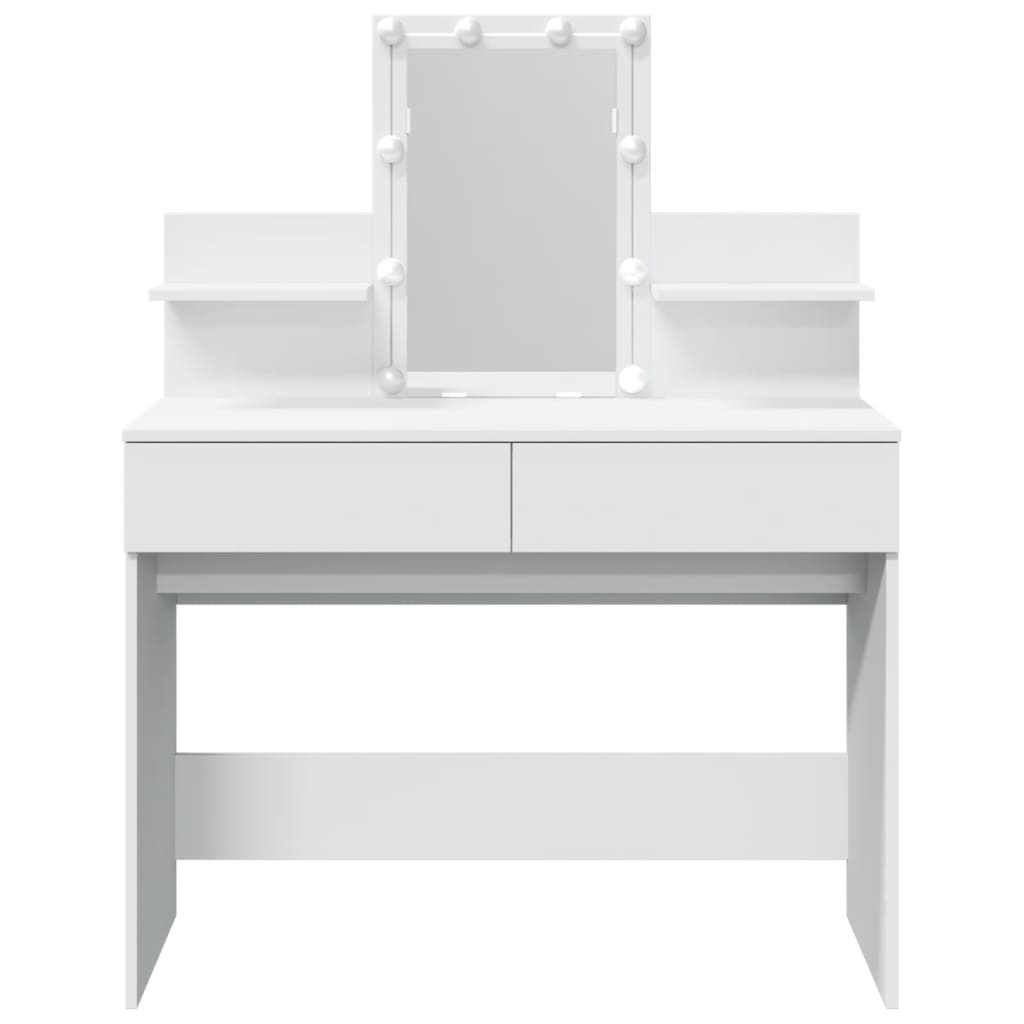 Sminkebord Hvit LED 100x40x130 cm