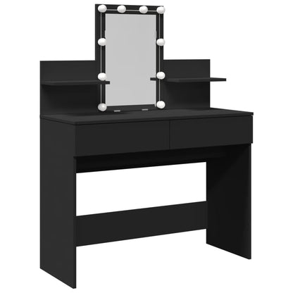 Sminkebord Svart LED 100x40x130 cm