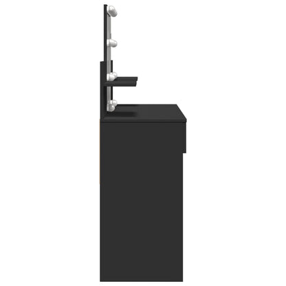 Sminkebord Svart LED 100x40x130 cm