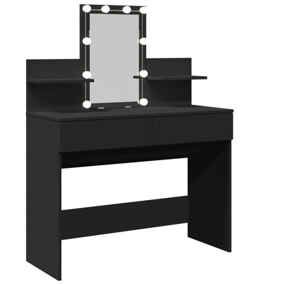 Sminkebord Svart LED 100x40x130 cm