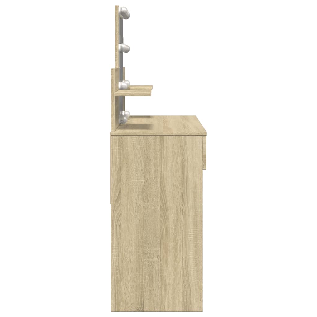 Sminkebord Sonoma Eik LED 100x40x130 cm