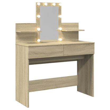 Sminkebord Sonoma Eik LED 100x40x130 cm