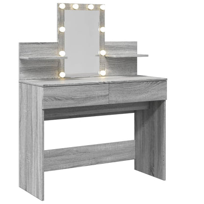 Sminkebord Sonoma Grå LED 100x40x130 cm