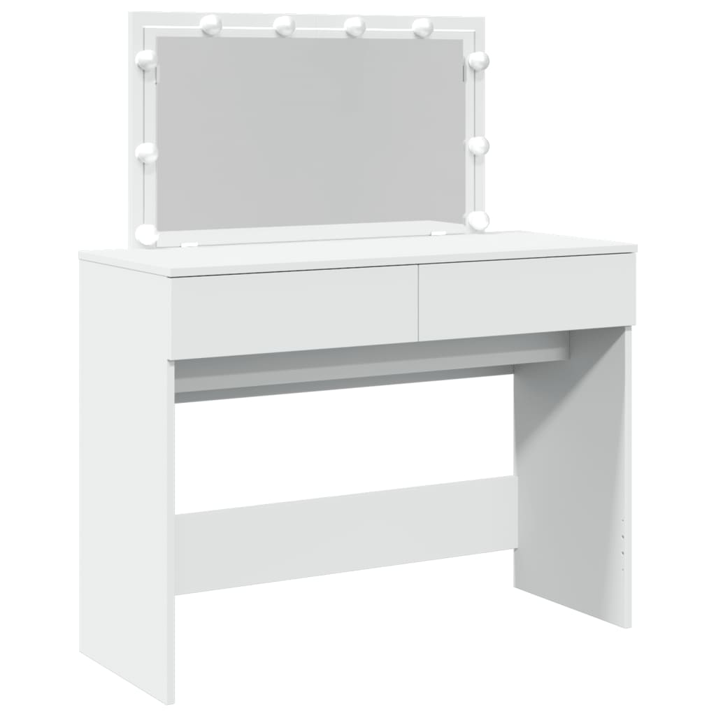 Sminkebord Hvit LED 100x40x120 cm