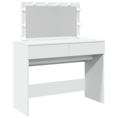 Sminkebord Hvit LED 100x40x120 cm