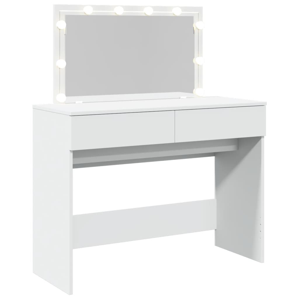 Sminkebord Hvit LED 100x40x120 cm