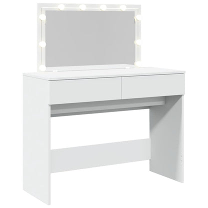 Sminkebord Hvit LED 100x40x120 cm