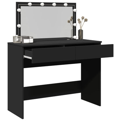 Sminkebord Svart LED 100x40x120 cm