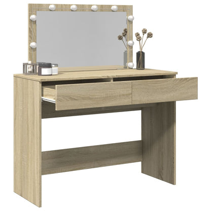 Sminkebord Sonoma Eik LED 100x40x120 cm