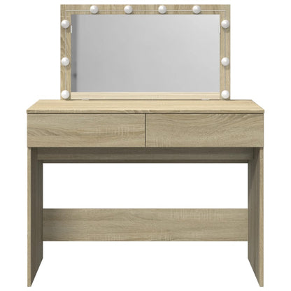Sminkebord Sonoma Eik LED 100x40x120 cm