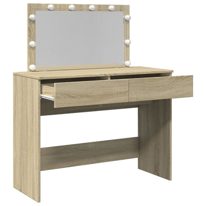 Sminkebord Sonoma Eik LED 100x40x120 cm