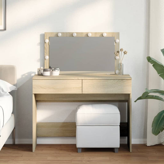 Sminkebord Sonoma Eik LED 100x40x120 cm
