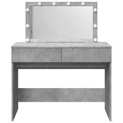 Sminkebord Betonggrå LED 100x40x120 cm