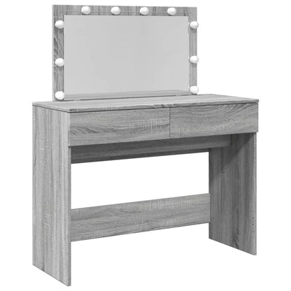 Sminkebord Sonoma Grå LED 100x40x120 cm