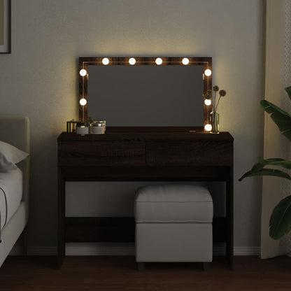 Sminkebord Brun Eik LED 100x40x120 cm