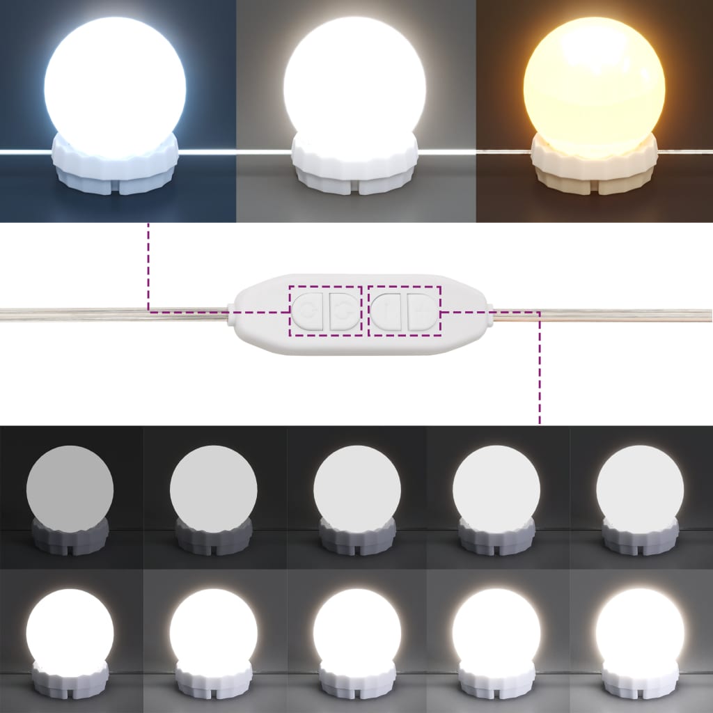 Sminkebord Brun Eik LED 100x40x120 cm
