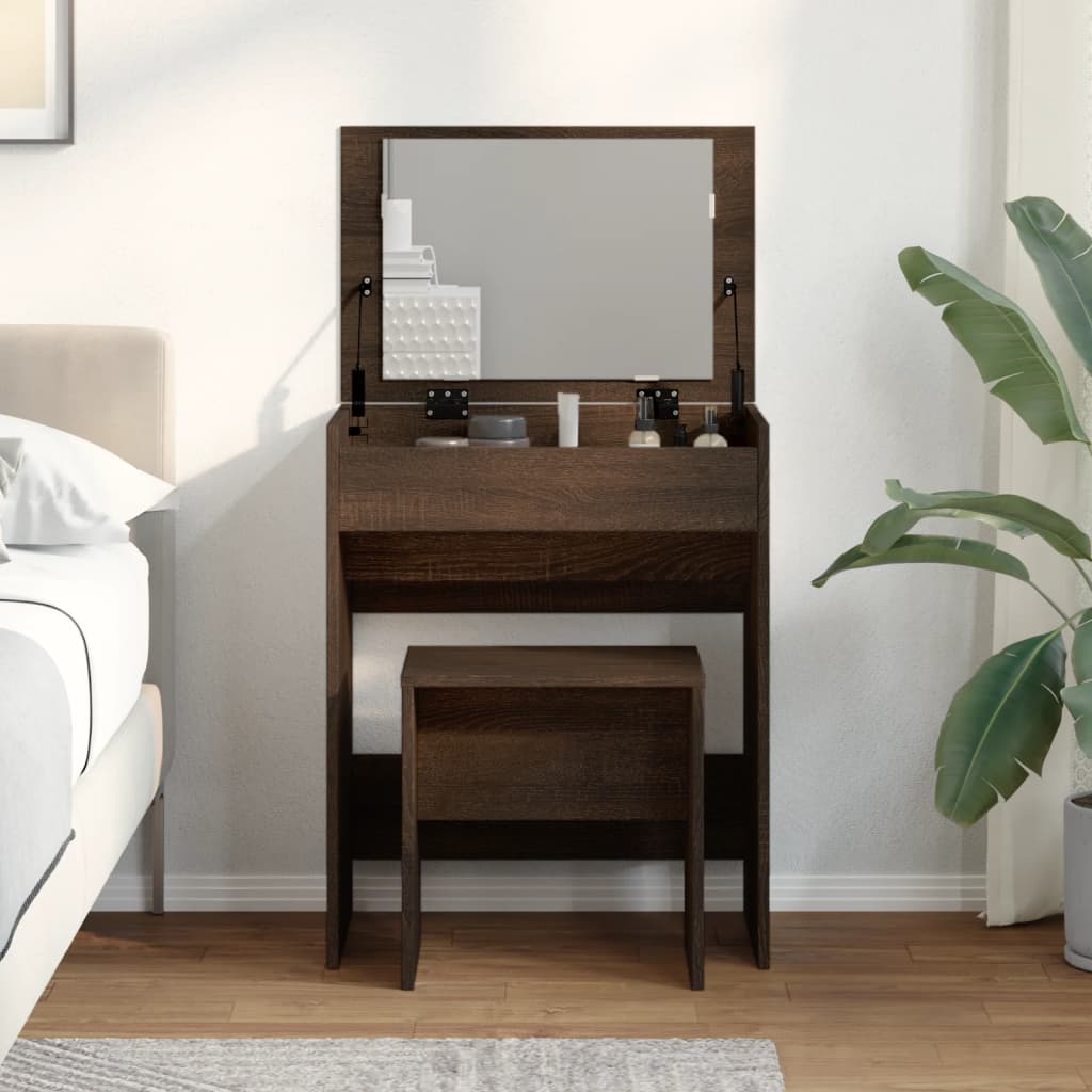 Sminkebord Brun Eik krakk 60x40x113,5 cm