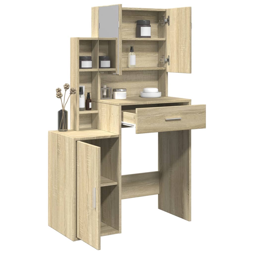 Sminkebord Sonoma Eik skap 80x35x132 cm