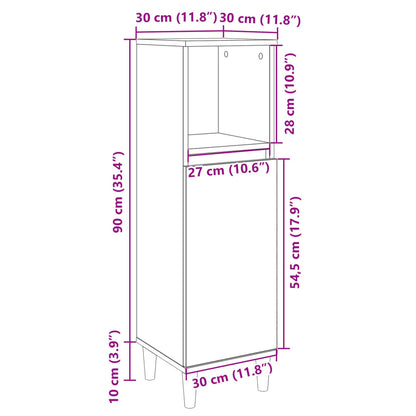 Baderomsskap sonoma eik 30x30x100 cm konstruert tre