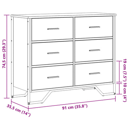 Kommode Svart 91x35,5x74,5 cm