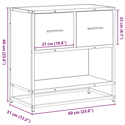 Nattbord Sengbord Svart 60x31x60 cm og metall