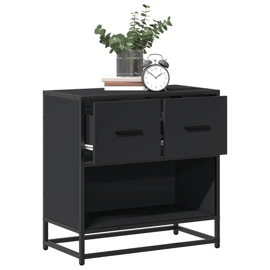 Nattbord Sengbord Svart 60x31x60 cm og metall