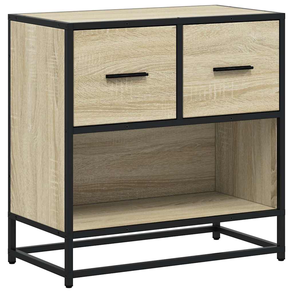 Nattbord Sengbord Sonoma Eik 60x31x60 cm og metall