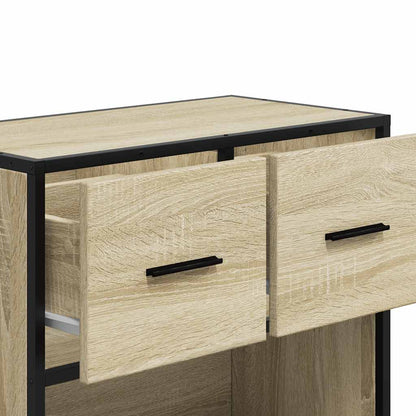 Nattbord Sengbord Sonoma Eik 60x31x60 cm og metall