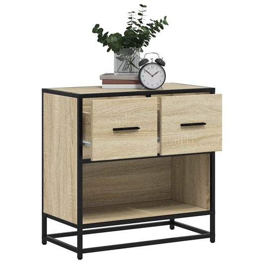 Nattbord Sengbord Sonoma Eik 60x31x60 cm og metall