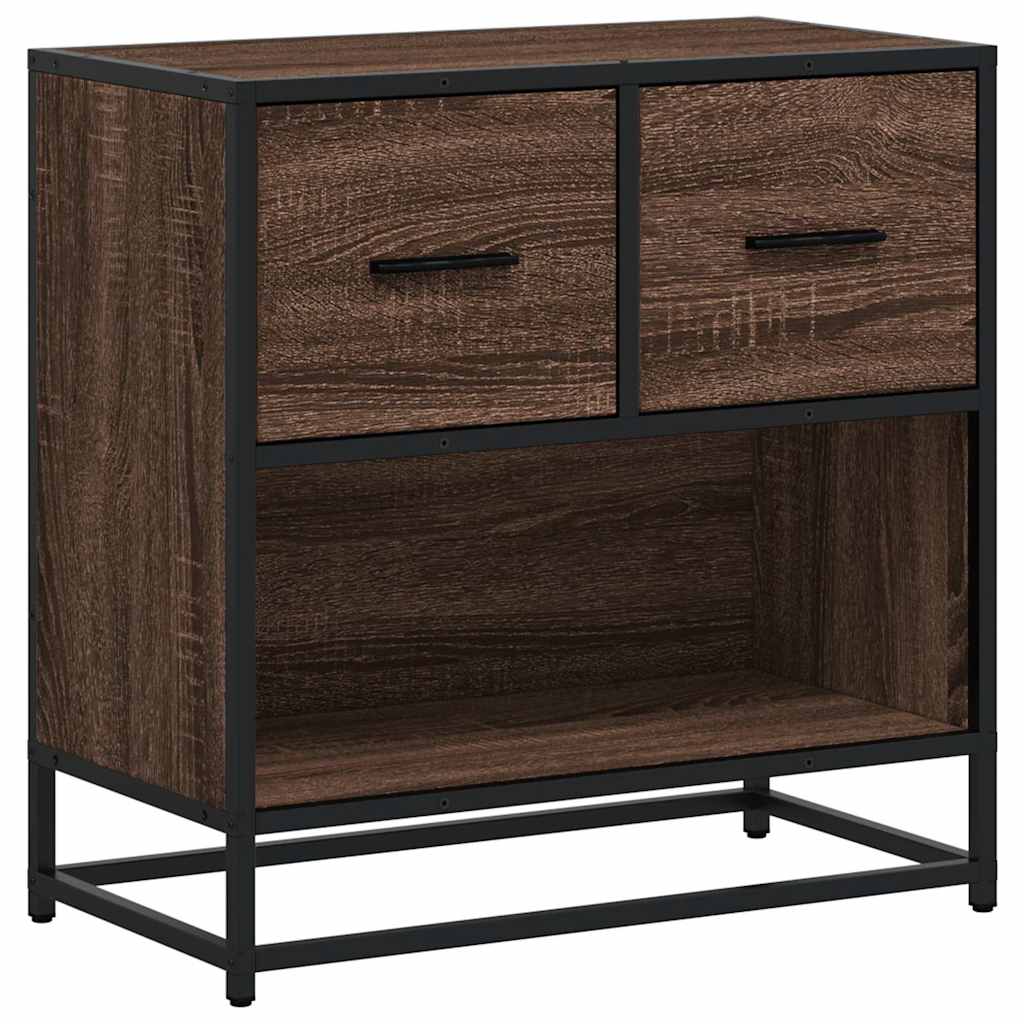 Nattbord Sengbord Brun Eik 60x31x60 cm og metall