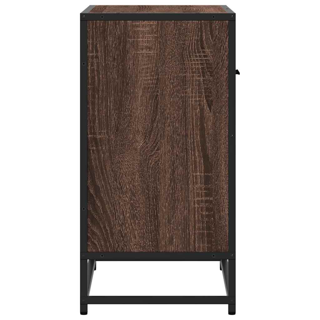 Nattbord Sengbord Brun Eik 60x31x60 cm og metall
