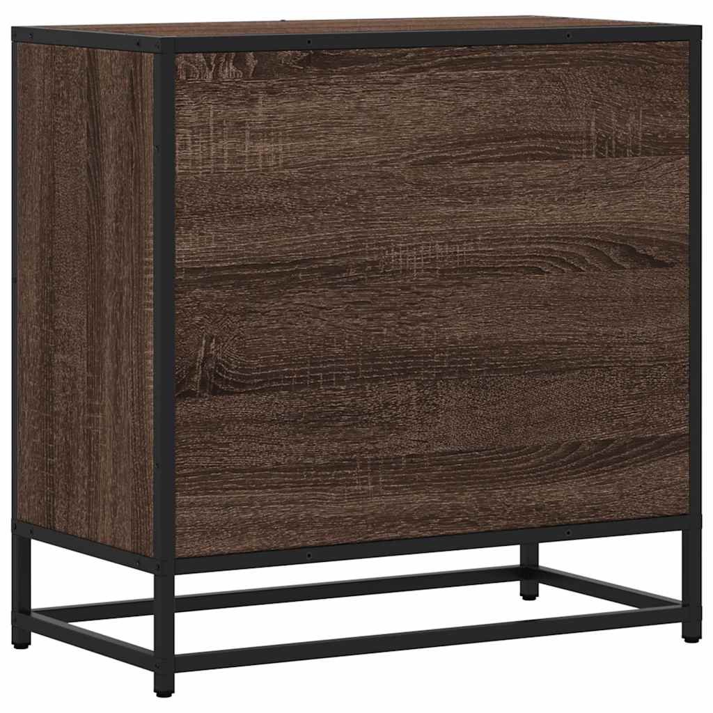 Nattbord Sengbord Brun Eik 60x31x60 cm og metall