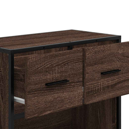 Nattbord Sengbord Brun Eik 60x31x60 cm og metall