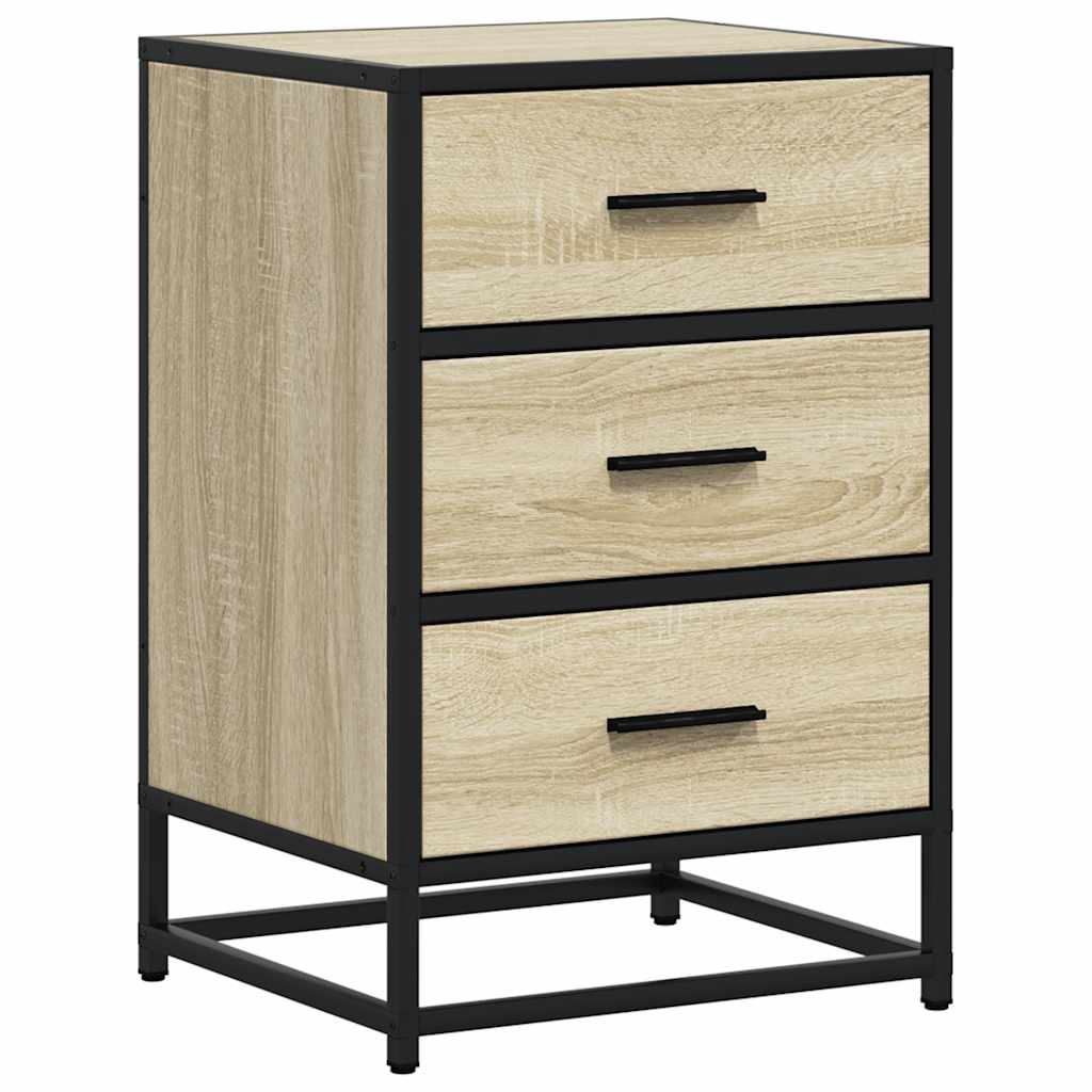 Nattbord Sengbord Sonoma Eik 40x34,5x60 cm og metall