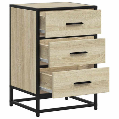 Nattbord Sengbord Sonoma Eik 40x34,5x60 cm og metall