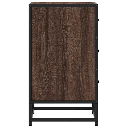 Nattbord Sengbord Brun Eik 40x34,5x60 cm og metall