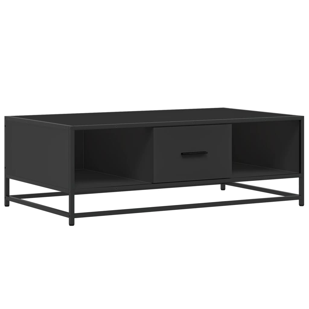 Salongbord Sofabord Svart 100x57x35 cm og metall