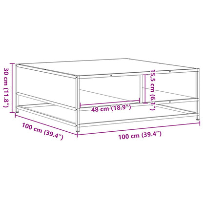 Salongbord Sofabord Brun Eik 100x100x30 cm