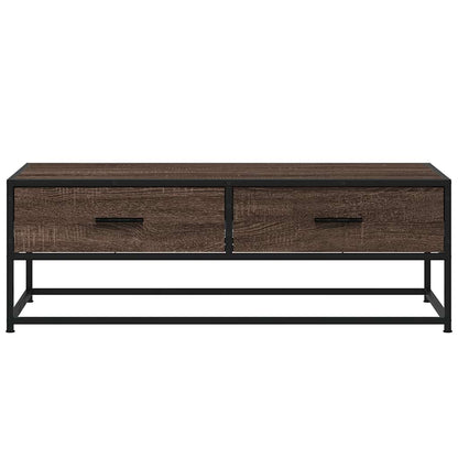 Salongbord Sofabord Brun Eik 100x50x35 cm og metall