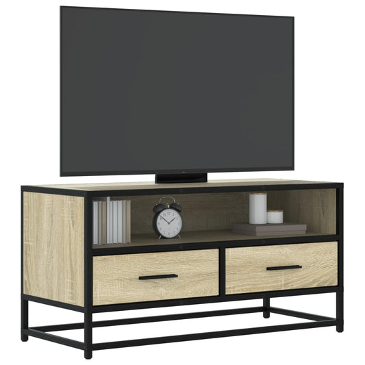 TV-Møbel Sonoma Eik Tv-benk 80x34,5x40 cm og metall