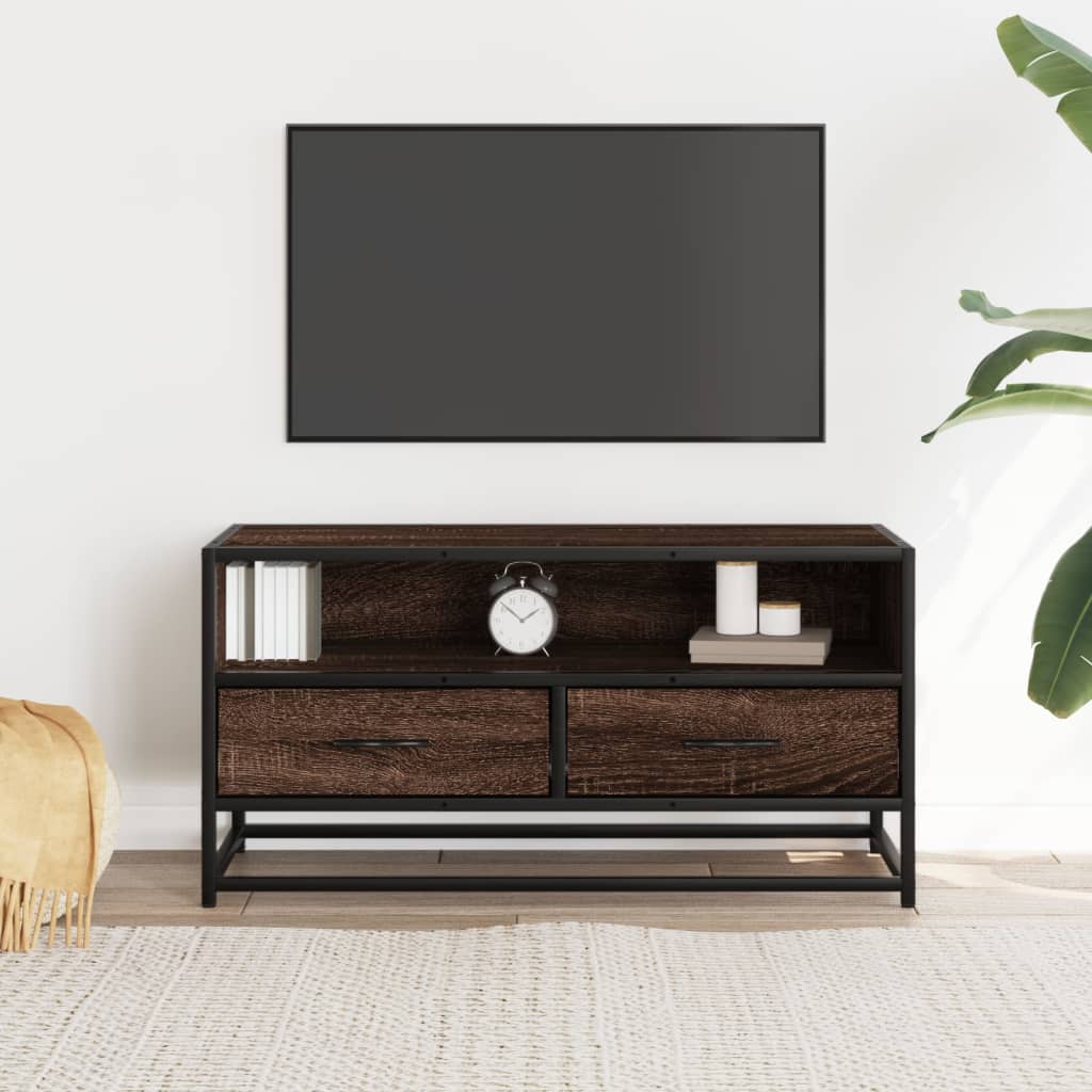 TV-Møbel Brun Eik Tv-benk 80x34,5x40 cm og metall