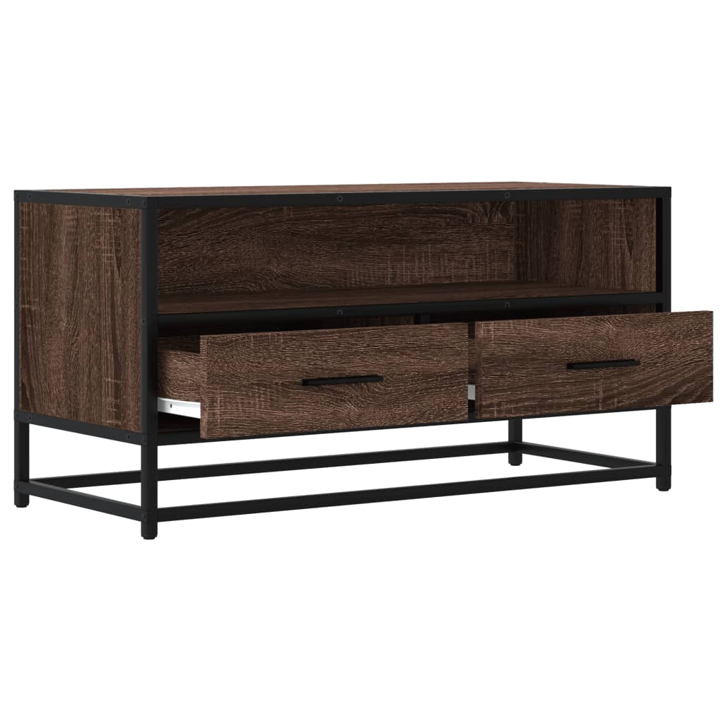 TV-Møbel Brun Eik Tv-benk 80x34,5x40 cm og metall