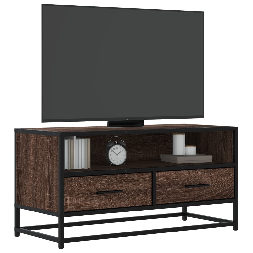 TV-Møbel Brun Eik Tv-benk 80x34,5x40 cm og metall