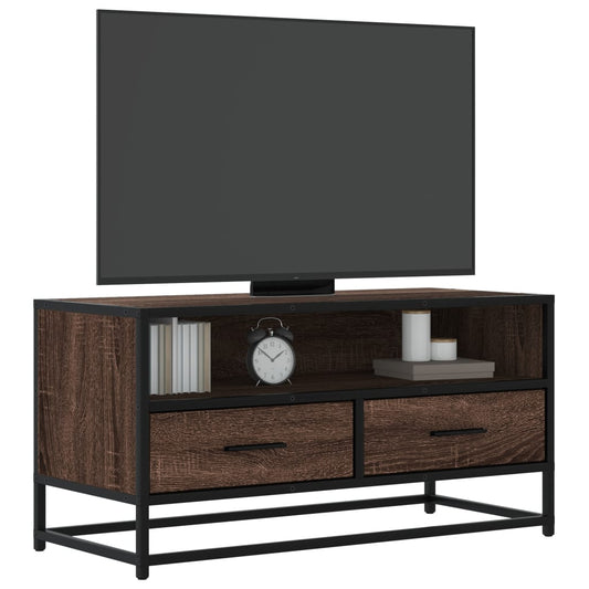 TV-Møbel Brun Eik Tv-benk 80x34,5x40 cm og metall