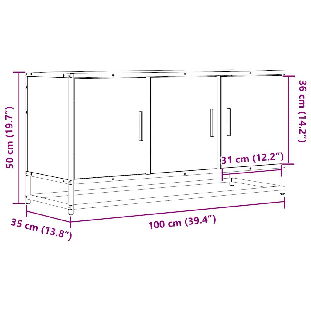 TV-Møbel Sonoma Grå TV-benk 100x35x50 cm